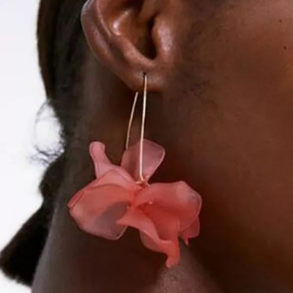 Pink Plastic Fashion Statement Earrings